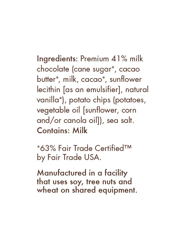 Chuao Chocolatier Potato Chip Milk Chocolate Bars | Gourmet No Preservatives | For Gift Baskets, Christmas, Birthday, Thank You, Care Package | 12 Ct
