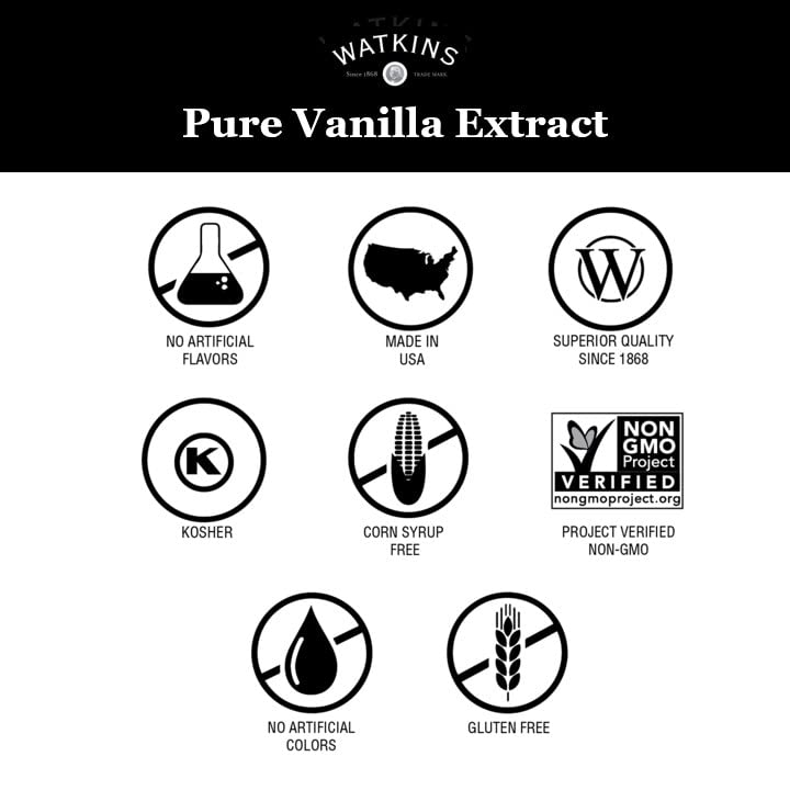 Watkins Pure Vanilla Extract with Madagascar Vanilla Beans, Non-GMO, 1 oz Bottle