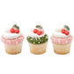 Fruit Shaped Sugar Decorations Cookie Cupcake Cake Edible Toppers 12 Pc (Cherries)