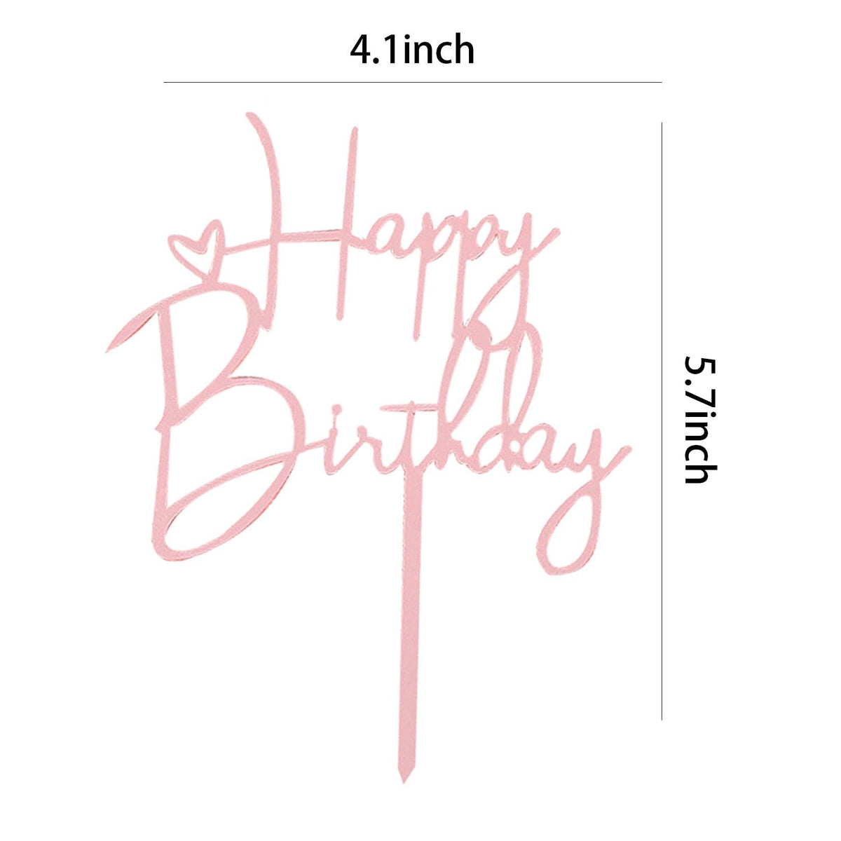 Happy Birthday Cake Topper Cake Decoration Birthday Cake Supplies (Rose Gold Cake Topper)