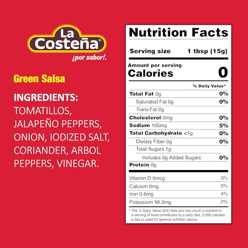 La Costeña Green Salsa Verde - Mild Tomatillo Salsa Verde - Tomatillo Sauce For Mexican Food, Green Enchilada Sauce, Guacamole Seasoning, Fajita, Street Taco Seasoning - 7.8Oz, 24 Pack Cans