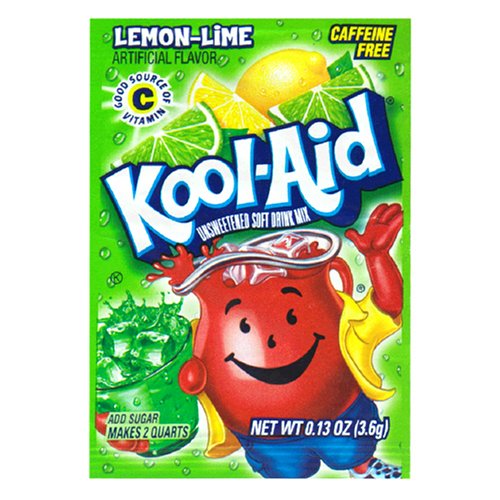 Kool-Aid Lemon Lime Drink Mix 0.13 Ounce (Pack of 48) - Refreshing Flavor