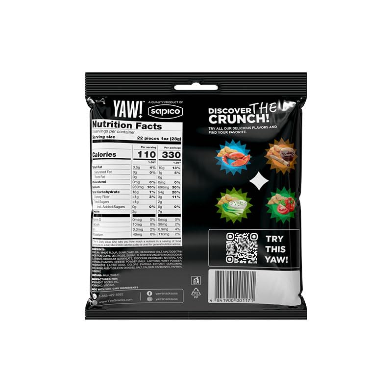 YAW! Baked Baguette Bites, Cheese Flavored, Non-GMO, 3 Pack, 9oz, Orange