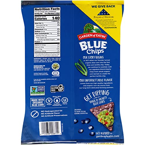 Garden of Eatin Blue Corn Tortilla Chips, 10 oz (Pack of 12)
