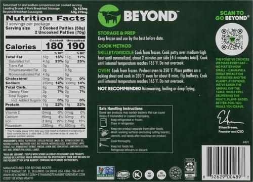 Beyond Breakfast Sausage Plant-Based Patties, 7.4 Ounce