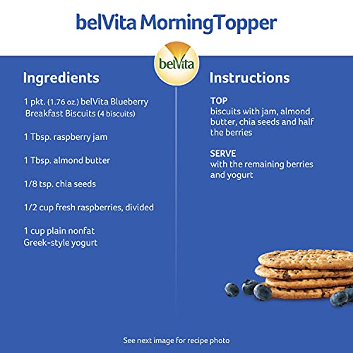 belVita Breakfast Bars Biscuits, Blueberry, 8 Packs (4 Biscuits Per Pack)