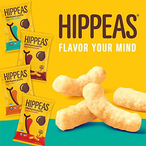 Hippeas - Chickpea Puff White Cheddar - Case Of 12-6/.8 Ounce