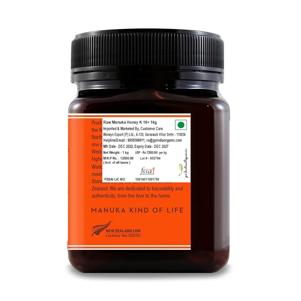 Wedderspoon Raw Premium Manuka Honey, Kfactor 16, 35.2 Oz, Unpasteurized, Genuine New Zealand Honey, Traceable From Our Hives To