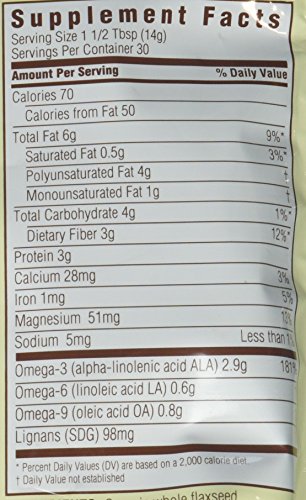 Spectrum Essentials Organic Whole Enhanced Flaxseed, 15 Ounce Bag