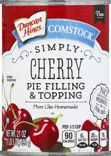 Duncan Hines Comstock Simply Pie Filling & Topping Cherry, 21 Oz Can