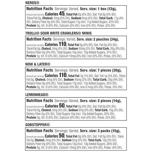 Halloween Candy Classic Fun Trick-or-Treat Variety Bag  NERDS Original  Trolli  Now and Later  Lemonhead  and Gobstopper  200 Pieces  54 Ounces