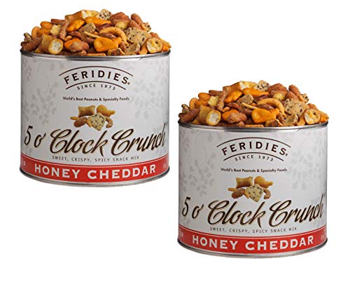 FERIDIES Honey Cheddar Snack Mix - 56 Ounce (2 Pack) Vacuum Sealed Tins