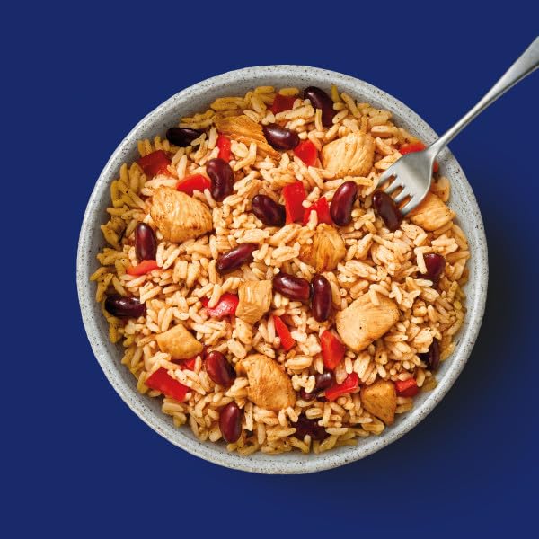 BEN S ORIGINAL Street Food Jamaican Jerk Style Beans & Rice with Chicken, Prepared Entr  e, Microwavable Heat-&-Eat Bowl in 90