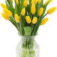 KaBloom Flowers -Valentine's Day Collection - 20 Yellow Tulips with vase, Gift for Birthday, Sympathy, Anniversary, Get Well, Th