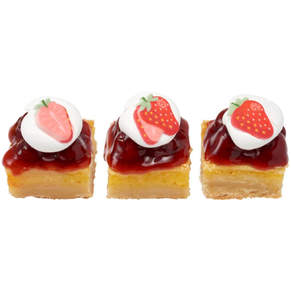 Fruit Shaped Sugar Decorations Cookie Cupcake Cake Edible Toppers 12 Pc (Strawberries)