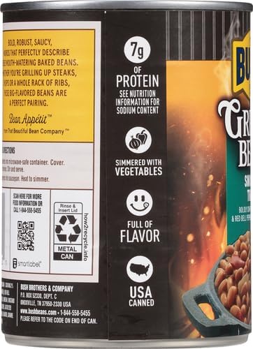 Bush's Best, Grillin' Beans, Smokehouse Tradition, 22oz Can (Pack of 6)
