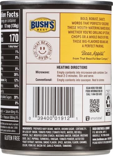 Bush's Best, Grillin' Beans, Smokehouse Tradition, 22oz Can (Pack of 6)