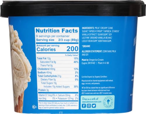 Aldens, Organic Vanilla Bean Ice Cream, 48 oz (Frozen)