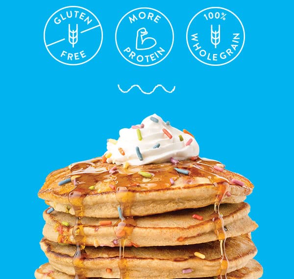 Miss Jones Baking Confetti Pop Oat Pancake And Waffle Mix - Made With Oat Flour, Gluten Free, 10G Of Protein, 100% Whole Grains,