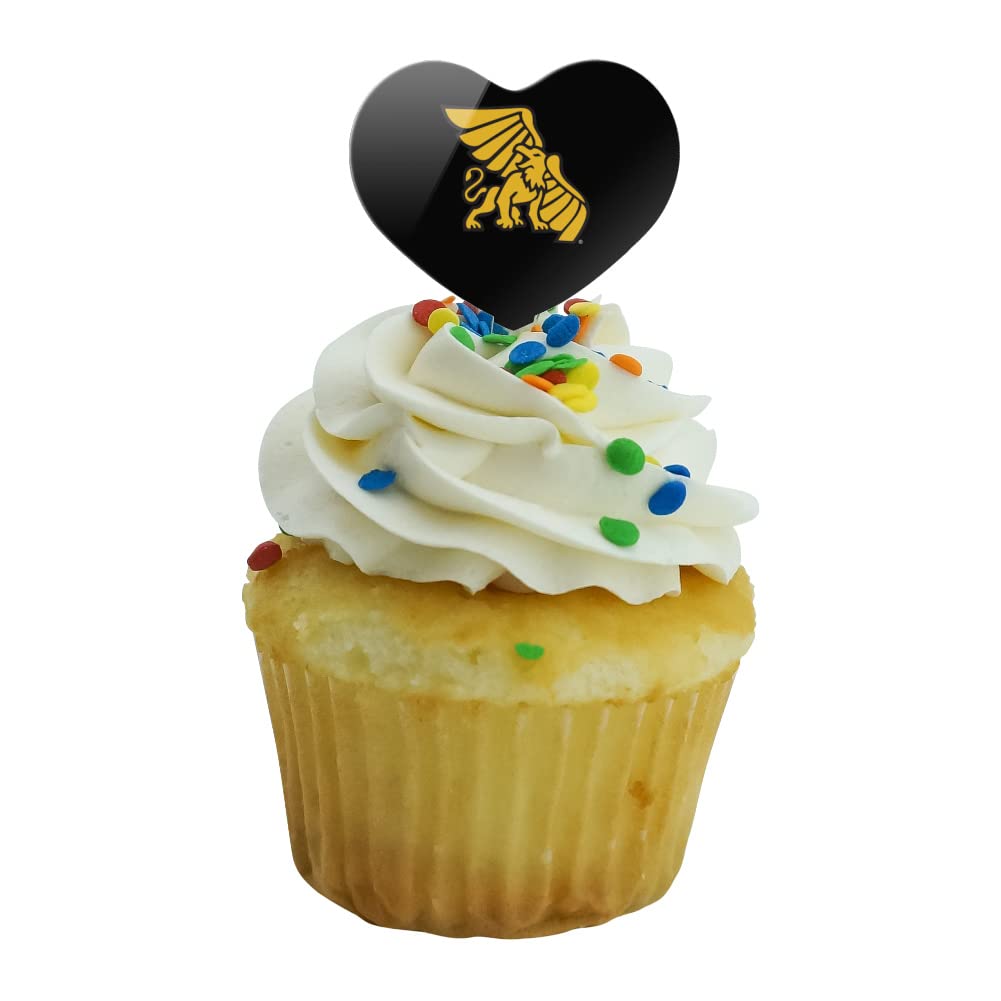 GRAPHICS & MORE Cupcake Picks Set of 6, Acrylic, Missouri Western State University Heart Love Design