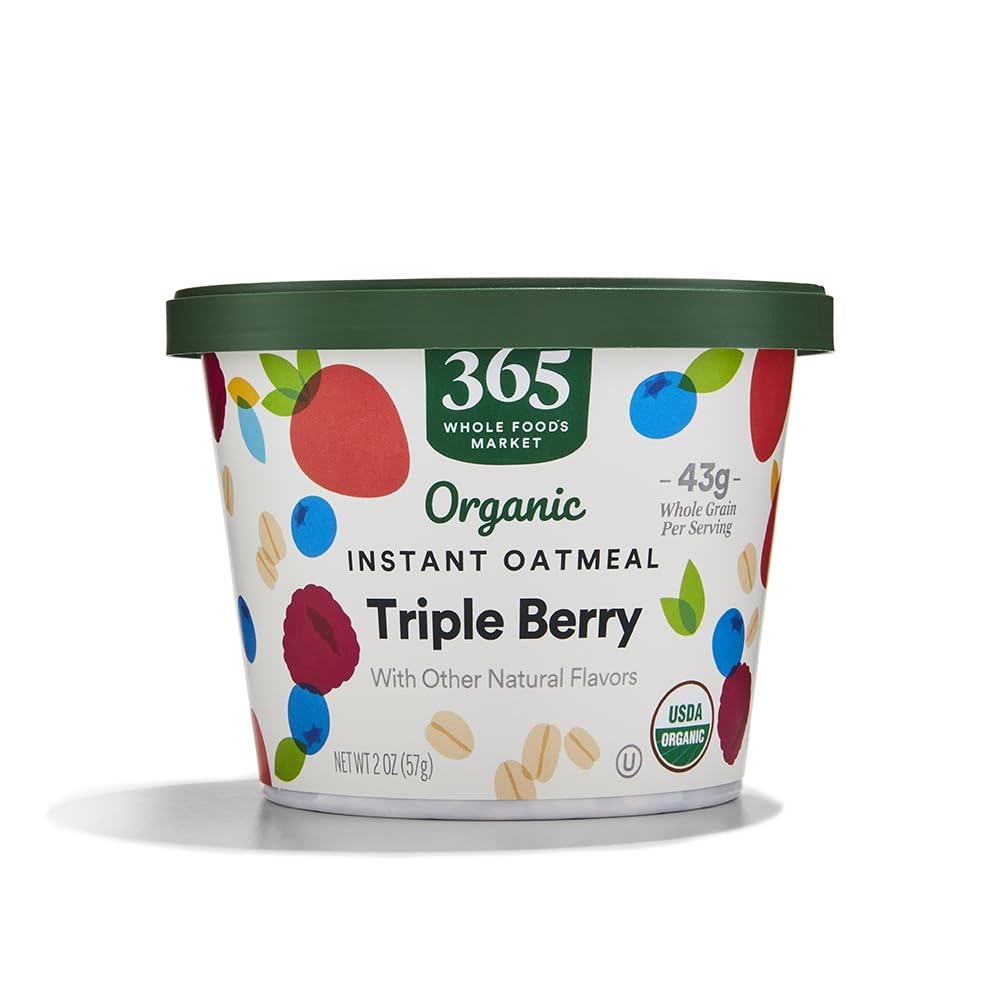 365 By Whole Foods Market, Oatmeal Triple Berry Instant Organic Single, 2 Ounce