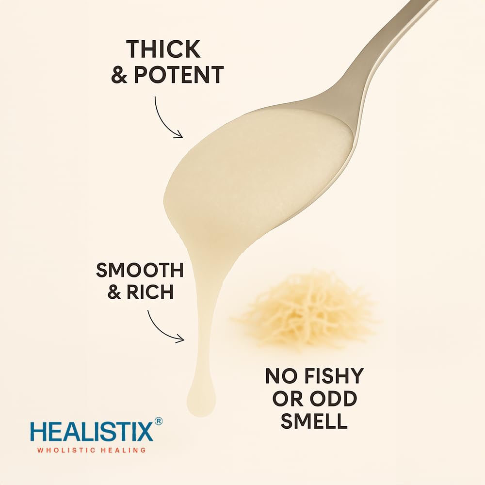 Healistix Raw Sea Moss Gel [16 Oz] - Exquisitely Crafted from Irish Seamoss Wildcrafted in The Pristine Waters of St Lucia, A Na