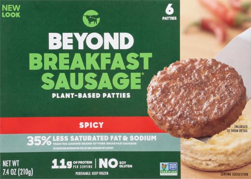 Beyond Meat Beyond Breakfast Sausage Plant-Based Breakfast Patties, Spicy 7.4 oz