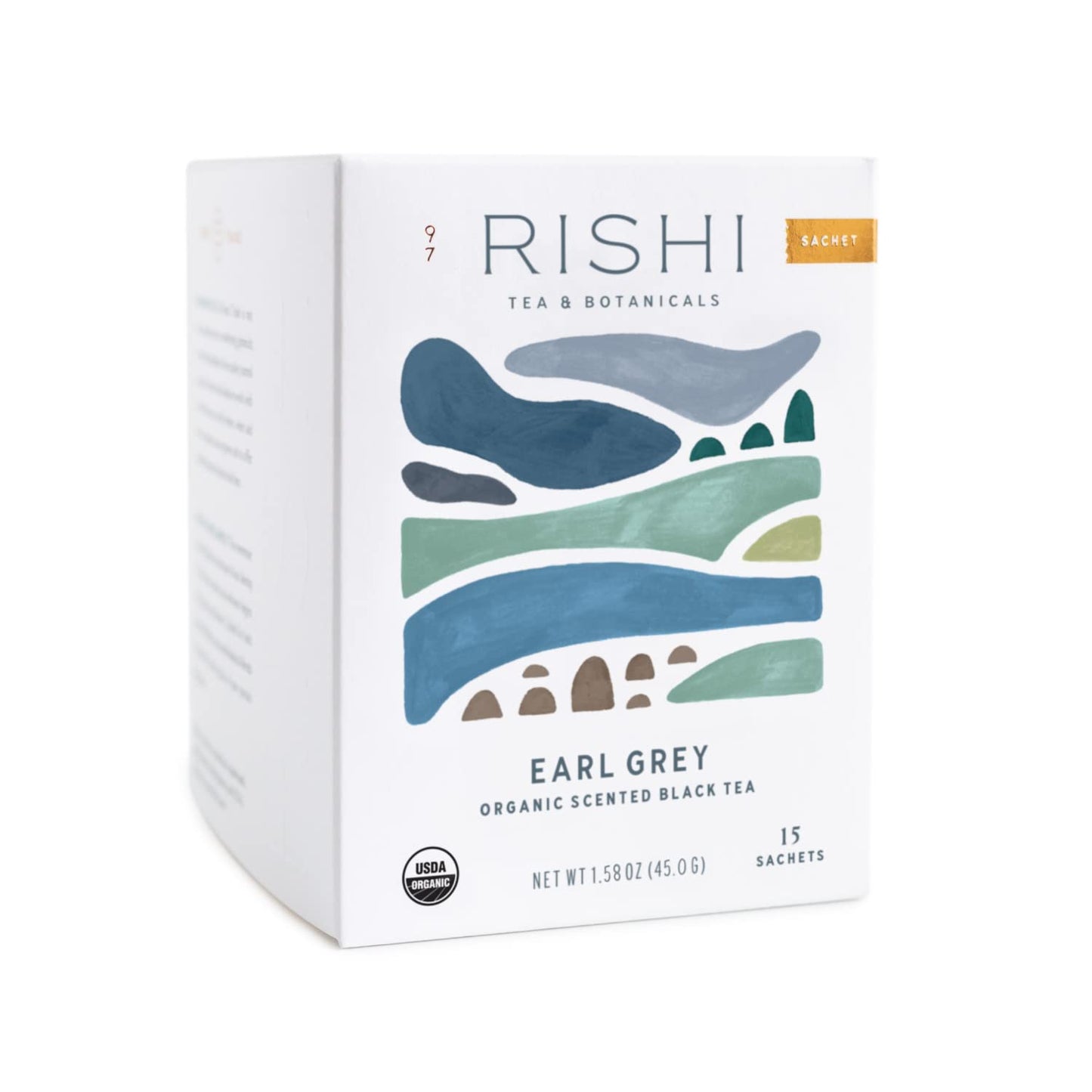 Rishi Tea Earl Grey Tea | USDA Organic Direct Trade Sachet Tea Bags, Certified Kosher Pure Black Tea with Bergamot Oil, Energizi