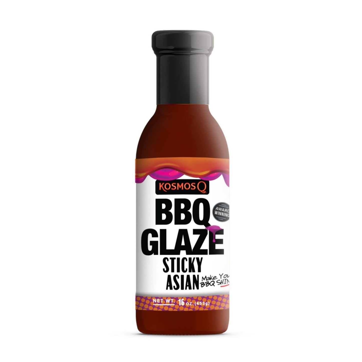 Kosmos Q Sticky Asian BBQ Glaze - 15.5 Oz Bottle for Sticky & Flavorful Barbecue - Thick BBQ Glaze for Competition Ready Mouth-W