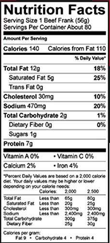 Vienna Beef Red Hot Chicago Beef Franks - 10 lbs, 8:1 (Approx. 80 Count)