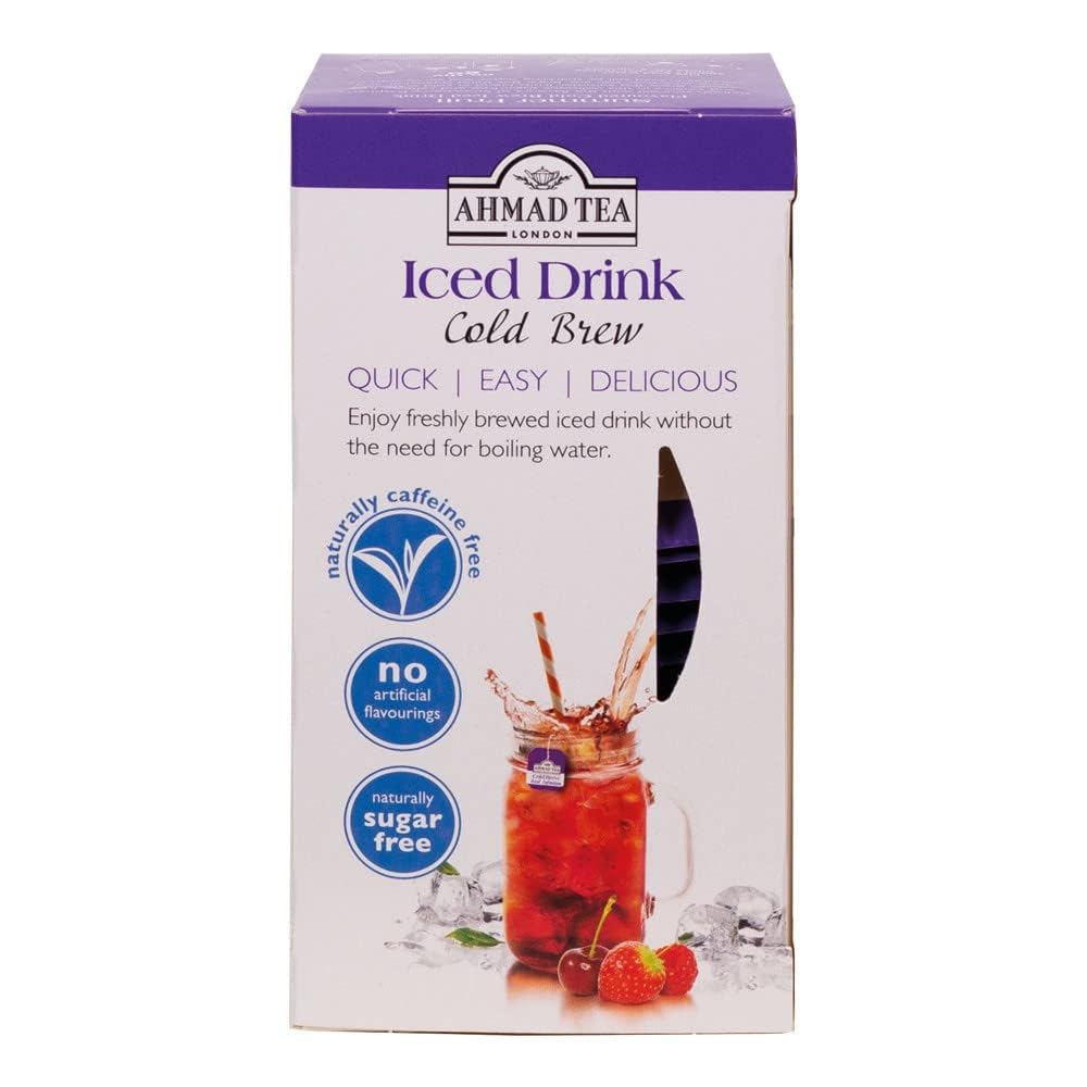 Ahmad Tea Herbal Tea, Cold Brew Summer Fruits Teabags, Iced Tea, 20 ct (Pack of 1) - Decaffeinated