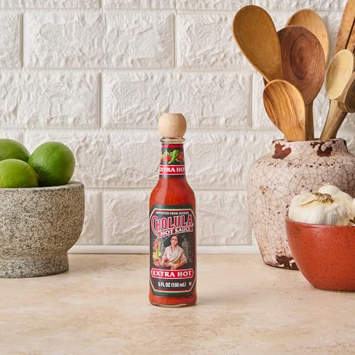 Cholula Hot Sauce, Extra Hot, Product of Mexico, Blend of Arbol & Piquin Peppers for Bringing Extra Hot Heat to Tacos, Eggs, Piz