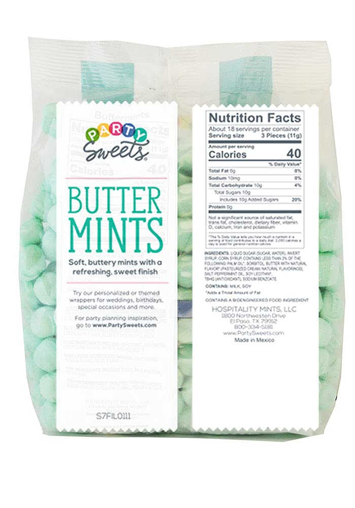Party Sweets Mint Green Buttermints, 2.75 Pound, Appx. 350 pieces from Hospitality Mints