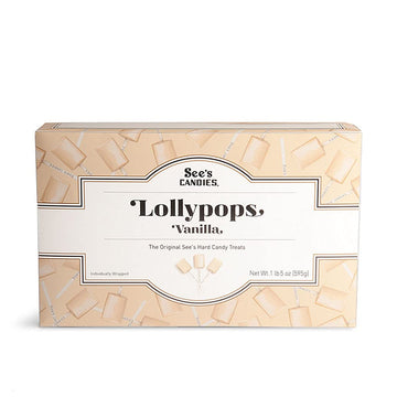 Sees Candies Vanilla Lollipops, 1lb 5 oz, White, Pack of 1