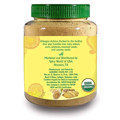 Jiva Organics Organic Ginger Root Powder, 1 LB Bulk - Non-GMO - for Cooking, Baking, Tea & More