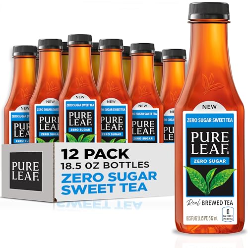 Pure Leaf Iced Tea, Zero Sugar Sweet Tea, 18.5 Fl Oz Bottles (Pack Of 12)