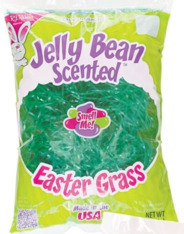 Jelly Bean Scented Easter Grass - 2 oz, Green, Long-Lasting Fresh Scent, Perfect for Easter Baskets, Crafts, and Decorations