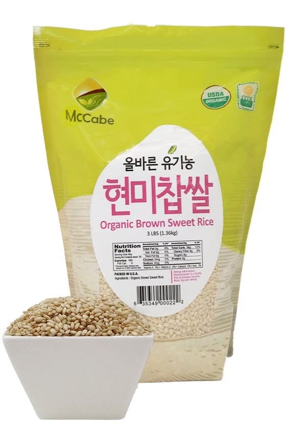 Mccabe Organic Brown Sweet Rice - Rich In Fibers And Minerals | Usda And Ccof Certified | Product Of Usa | 3 Lbs Pack Of 2
