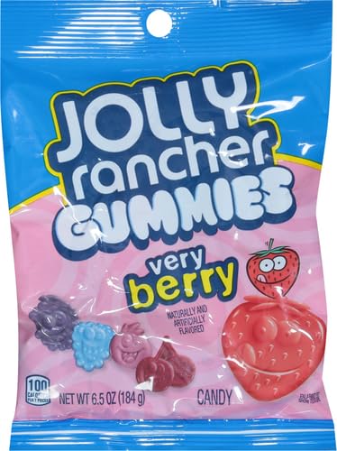 JOLLY RANCHER Gummies Very Berry Fruit Flavored Candy Bag, 6.5 oz (Pack of 2)