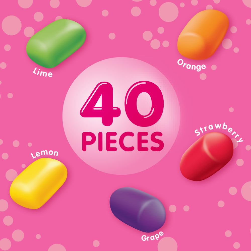 Hubba Bubba Sugarfree Bubble Gum, Skittles Flavored, 240 Count, Bulk Bottle, 6 Packs