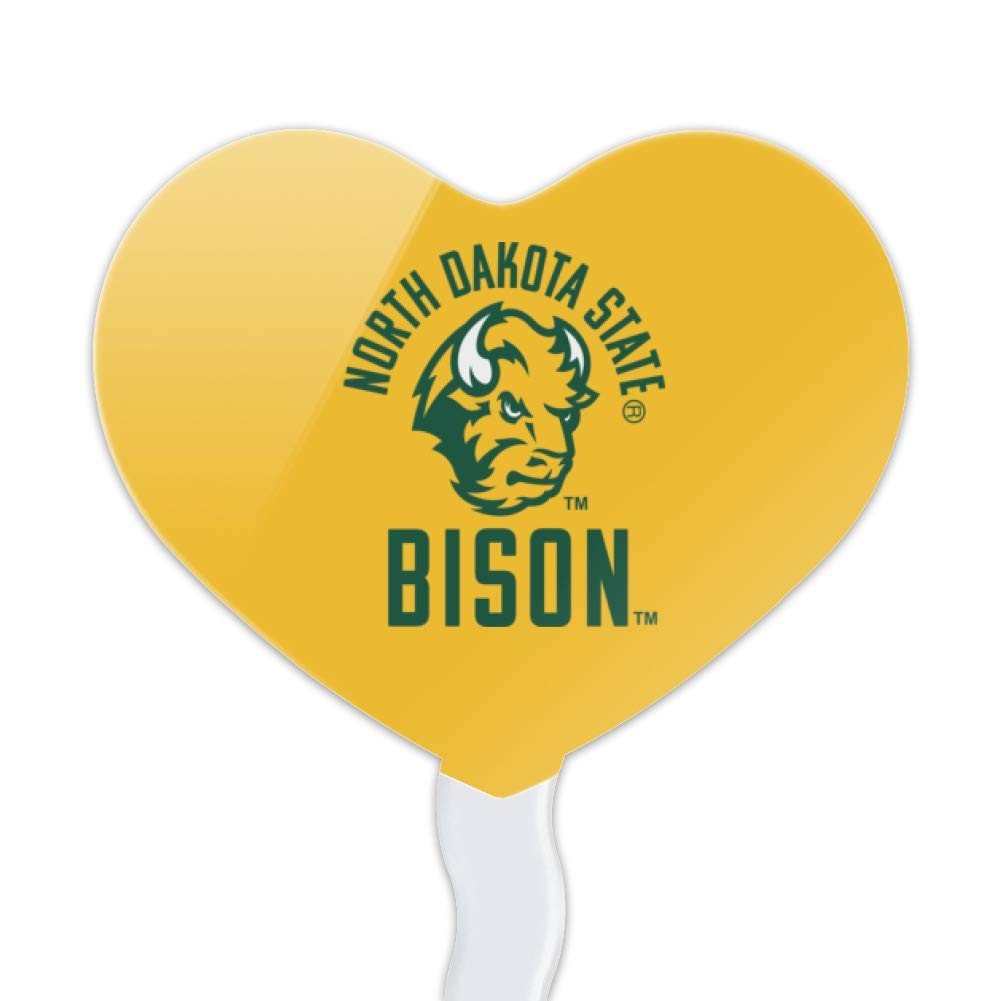 GRAPHICS & MORE North Dakota State Bison Cupcake Picks Set of 6, Acrylic, One Size, Heart Decoration