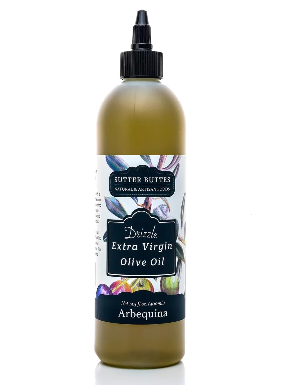 Sutter Buttes Arbequina Extra Virgin Olive Oil Drizzlers in Award-Winning Flavors! - 400 ml (Arbequina)