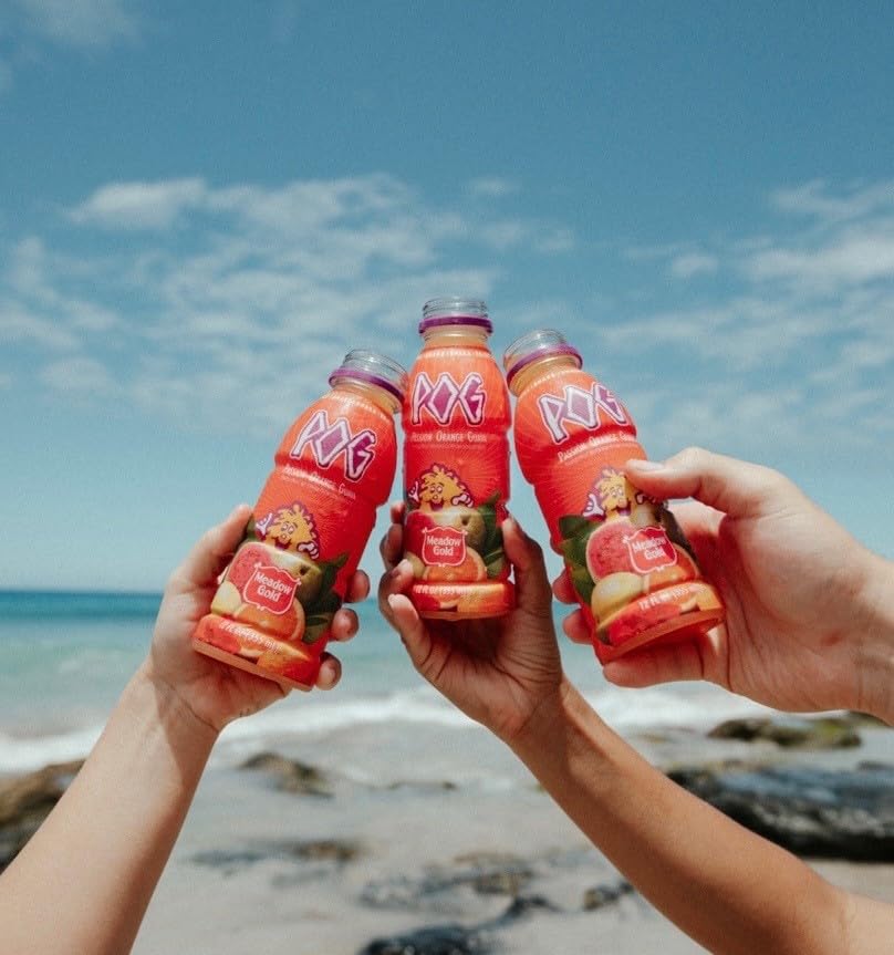 Meadow Gold Dairies Hawaii POG Juice 12oz 6-Pack Case - Tropical Flavor, Convenient Size, Perfect for Refreshing Drinks