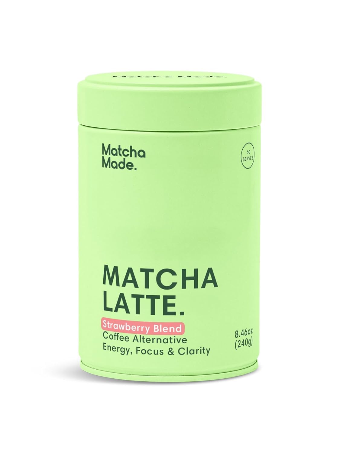 Matcha Made Strawberry Matcha Powder | 8.46oz (240g) Tin, 60 Servings | Sweetened with Organic Sugar | Perfect for Lattes, Smoot