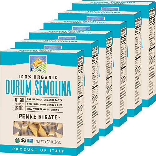 Bionaturae Penne Rigate Durum Semolina Pasta | Durum Semolina Penne Rigate | Non-GMO | Kosher | USDA Certified Organic | Made In