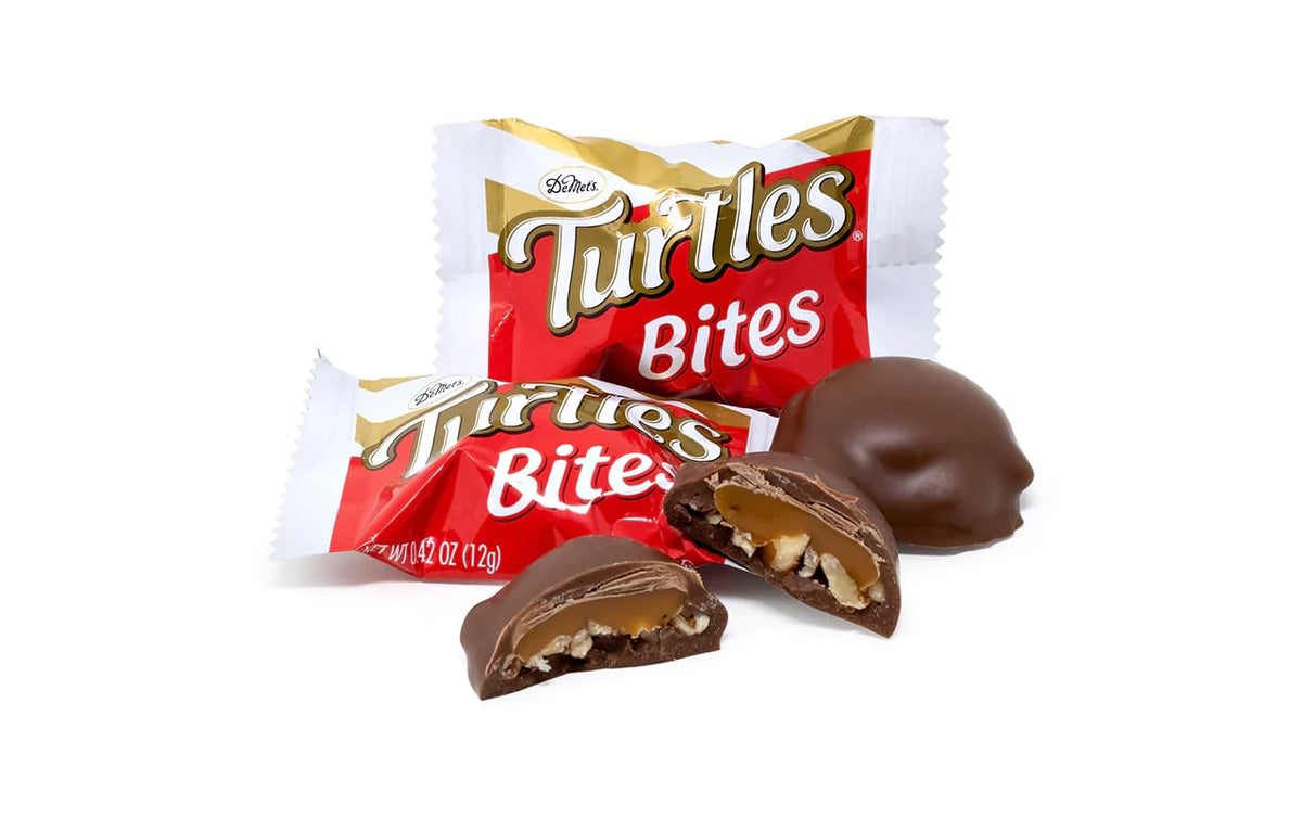 TURTLES BITE SIZE PECANS/CHOCOLATE/CARAMEL BARS 0.42-oz Each (60 in a Pack) by Turtles