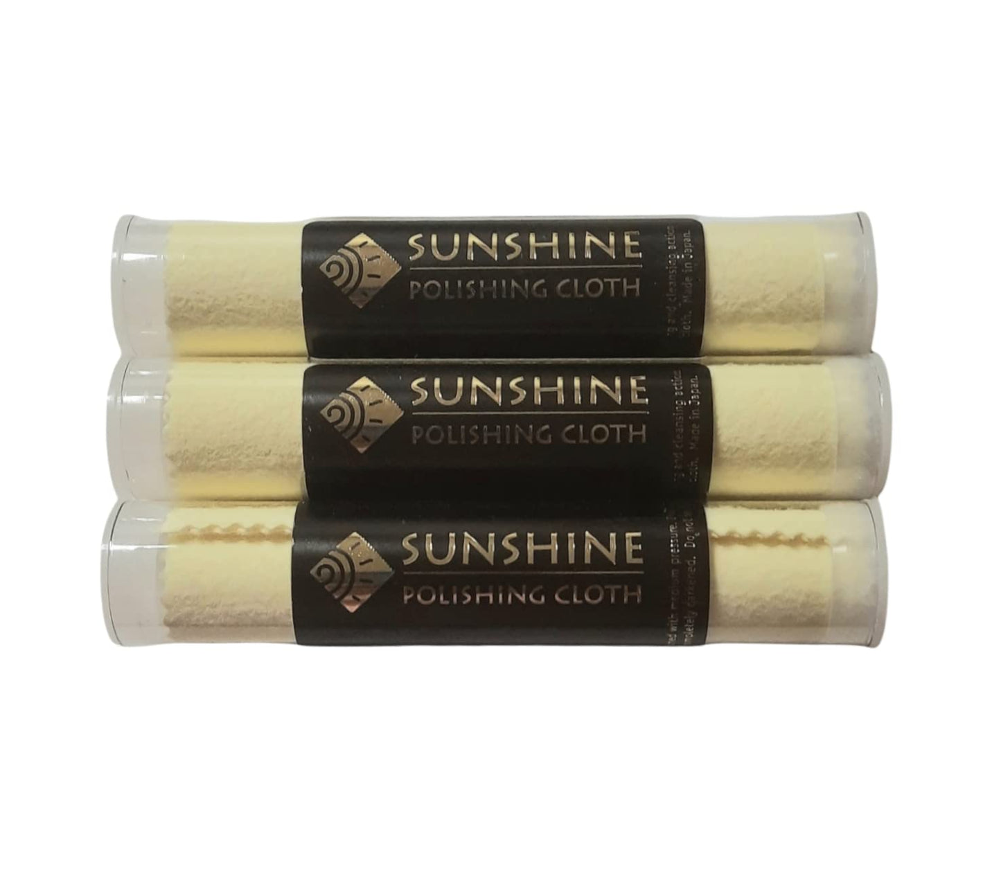 Sunshine 3 Polishing Cloths Jewelry Cleaner Tube Silver Brass Gold Copper