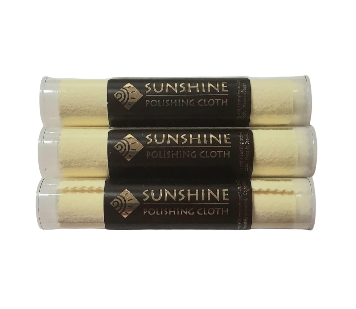 Sunshine 3 Polishing Cloths Jewelry Cleaner Tube Silver Brass Gold Copper
