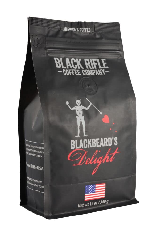 Black  Coffee Company Blackbeards Delight  12oz Bag  Ground Coffee Dark Roast - Roasted Blend Made from Arabica Beans - Colombian & Brazilian Beans - Veteran Founded & American Made