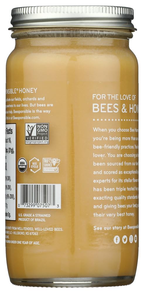BEE HARMONY Organic Eucalyptus Raw Creamed Honey, 12 OZ